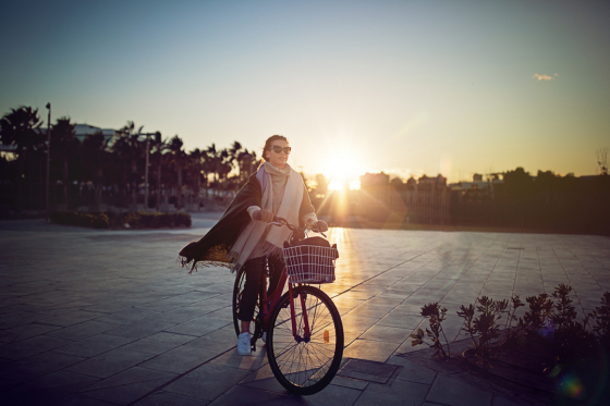 Polarised - cyclist with sunglasses.